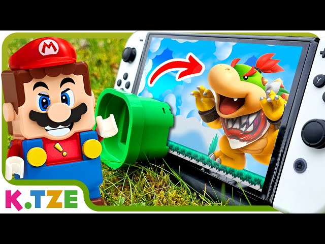 Lego Mario enters the Nintendo Switch to Stop Bowser Jr 😤🎮 Super Mario Odyssey Story