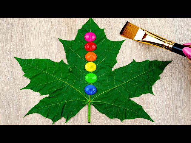 Easy LEAF Painting 🍁｜Relaxing Acrylic Painting For Beginners