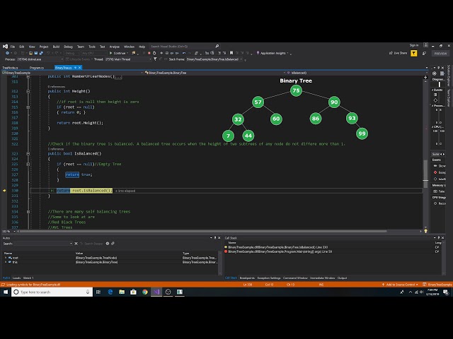 How to check if a binary tree is balanced in C#