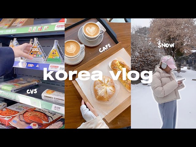 korea vlog 🇰🇷 day in my life 🍡 trying viral food, convenient store & cute cafe ❄️