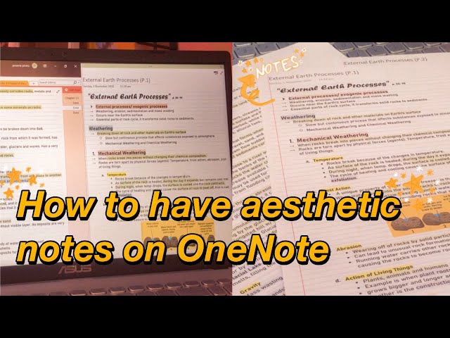 DIGITAL NOTE TAKING I How to take organized and aesthetic notes in OneNote
