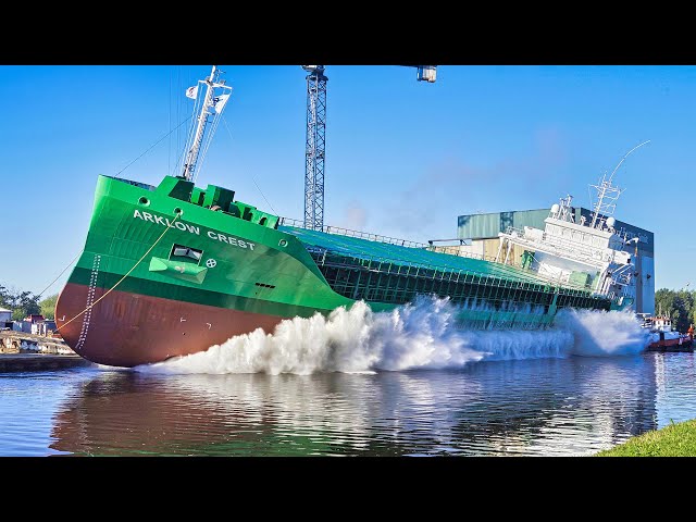 Ship Launch of Multi-Purpose Vessel ARKLOW CREST at Ferus Smit Shipyard