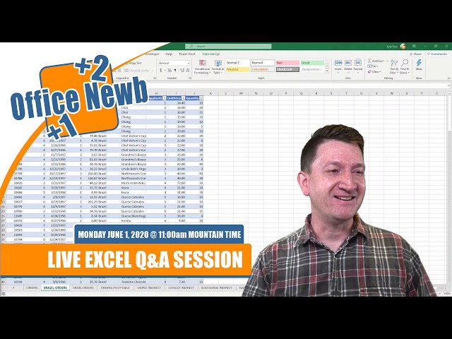 Microsoft Excel QA with Kyle Pew - Office Newb