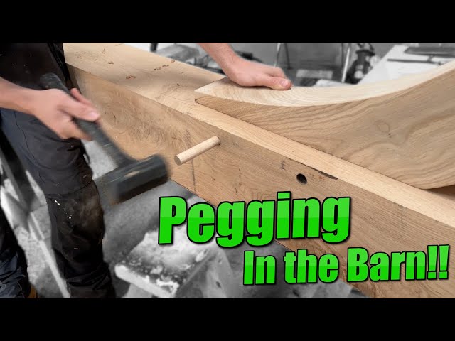 Draw bore Tenon joint on the Braces - Green Oak framing