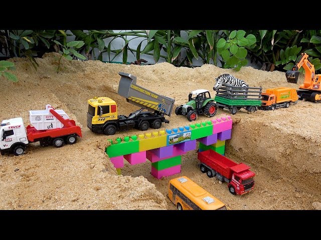 грузовик, экскаватор, трактор, мусоровозы. видео для детей