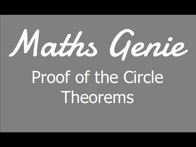Proof of the Circle Theorems