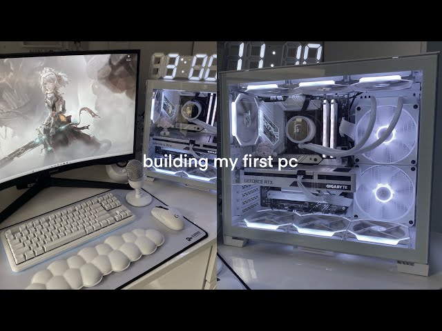 building my first gaming pc 🤍 | white aesthetic, mid-range, lian li dynamic snow mini , rtx 3060