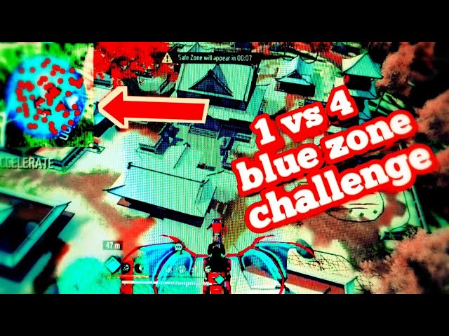 1 vs 4 blue zone challenge  ll  free fire best funny video ll