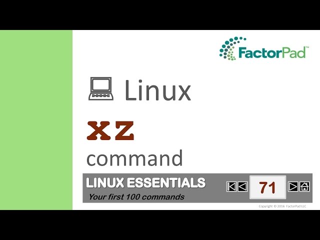 Linux xz command summary with examples