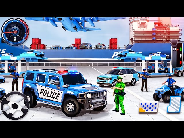 US Police Car Park Transporter Driving - Police Trailer Truck Driver Simulator - Android GamePlay #2