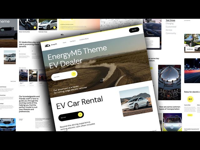 EV Dealer Website builder | EV car rental Website  | EnergyM5 for Mobirise