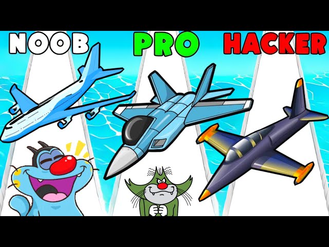 NOOB vs PRO vs HACKER | In Plane Evolution Run Game | With Oggy & Jack & Bob | Rock Indian Gamer |