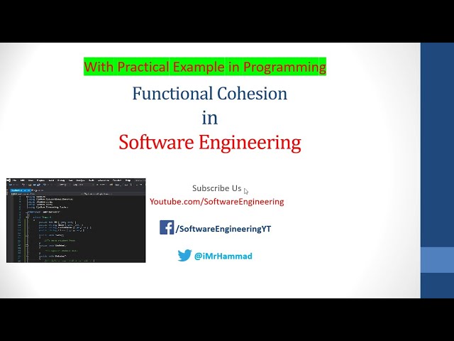 Functional Cohesion in Software Engineering | Type of Cohesion | Practical work 100% Urdu/Hindi