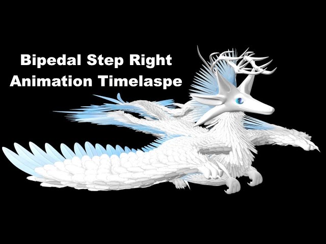 Bipedal Step Right Animation Process Timelapse: How I Animate My Original Character Rapterokin