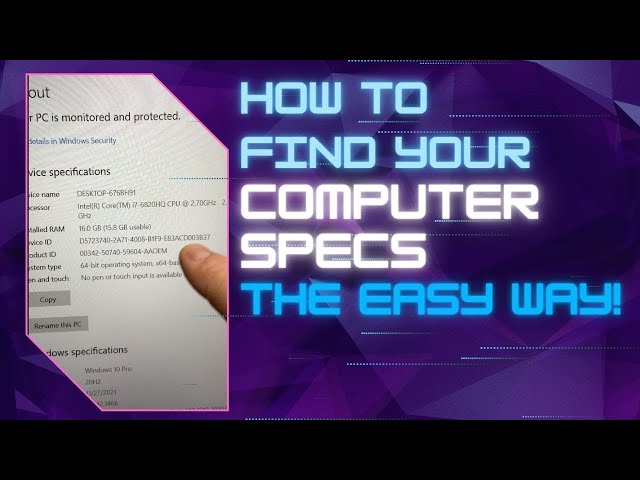 How to find your computer specs the easy way.