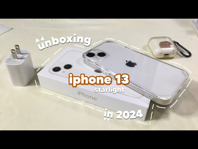 ☁️🤍 iphone 13 starlight unboxing 2024 (128gb) + accessories