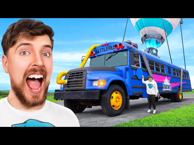 I Built MrBeast a Real Life Fortnite Battle Bus!
