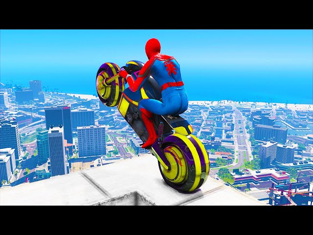 GTA 5 Spiderman Epic Jumps #48 - Spider-Man Stunts & Fails Ragdolls Gameplay