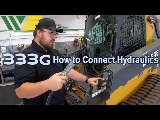 How to connect hydraulics on John Deere 333G Skid Steer