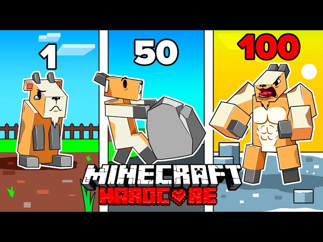 I Survived 100 DAYS as a GOAT in HARDCORE Minecraft!