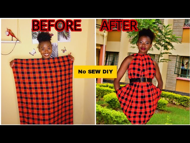 How To Style Maasai Shuka to a dress/NO SEW DRESS HACK