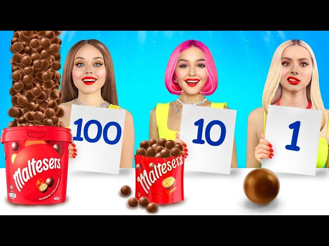 100 Layers of Food Challenge! Bubble Gum vs Chocolate Food by RATATA BRILLIANT