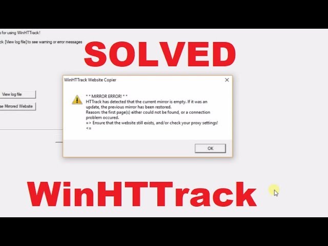 WinHTTrack Web Copier Error Solved