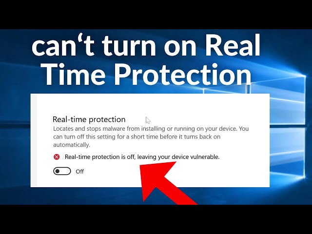 How to Fix Can't turn On Real-time Protection Windows Defender on windows 10/11
