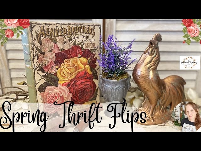 Spring Thrift Flips using IOD Stamps & Transfers | French Country Decor | Copper Patina | Gold Leaf