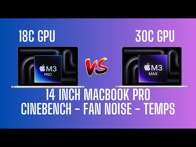 2023 Macbook Pro 14 - M3 Pro vs M3 Max - M3 Pro 18C GPU - M3 Max 30C GPU - Cinebench + Fan and Heat