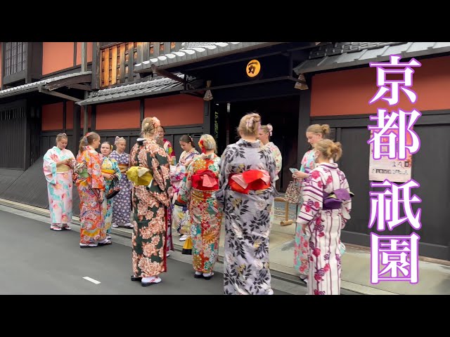 京都祇園 花見小路の着物姿の外国人観光客 Walk in Kyoto,Japan 【4K】2022年10月31日