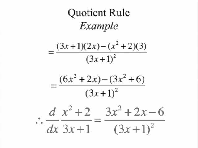 Differentiation Rules - Power/Product/Quotient/Chain