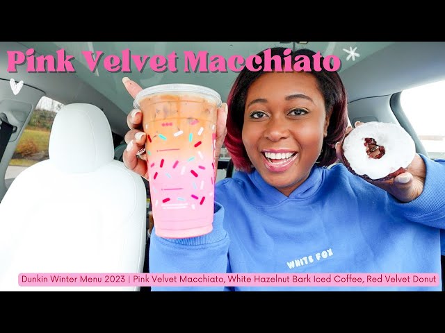 Pink Velvet Macchiato REVIEW | Trying Dunkin Winter Menu 2023