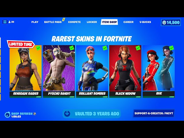 27 Rare Fortnite Skins You Will Never Own