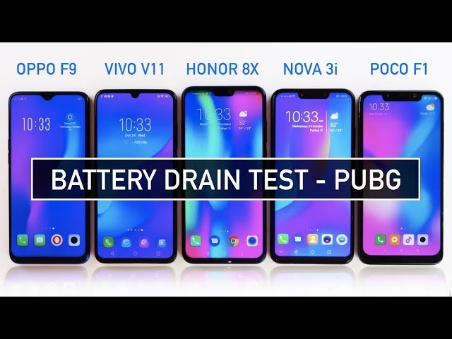 Oppo F9 / Vivo V11 / Honor 8X / Nova 3i / Poco F1 Battery DRAIN Test PUBG | Zeibiz
