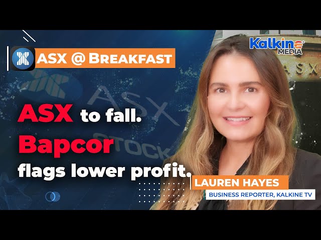 ASX to fall. Bapcor flags lower profit.