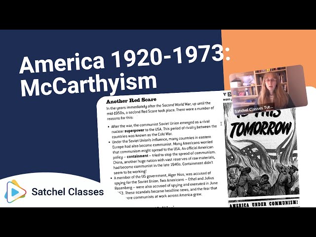 America 1920 1973  McCarthyism | History | Satchel Classes