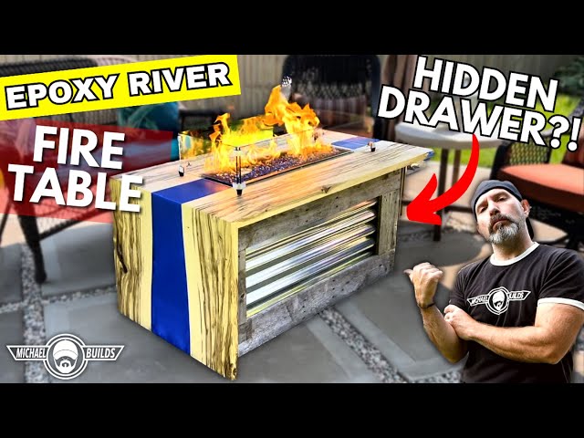 Epoxy River Table / Fire Table w/ HIDDEN DRAWER!