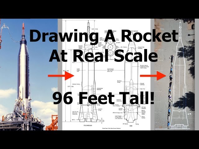 Drawing a Real Sized Picture of A Rocket - 96 Foot Tall Mercury-Atlas