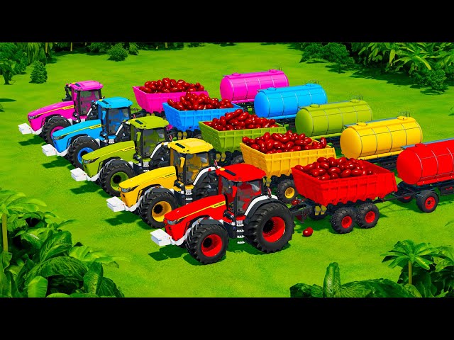 LOAD AND TRANSPORT RED BEANS WITH JOHN DERRE TRACTORS - Farming Simulator 22