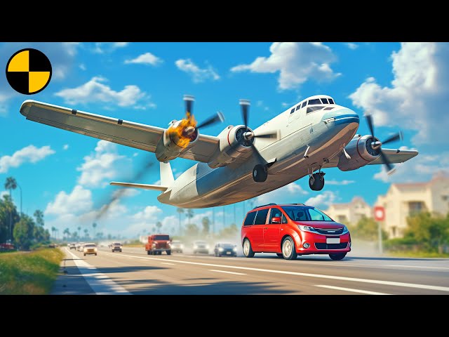 Plane Emergency Landing on Highway and other Accidents 😱 BeamNG.Drive