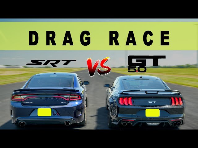 Ford Mustang GT 5.0 10 Speed vs Dodge Charger SRT 392, V8 battle! Drag and Roll Race.
