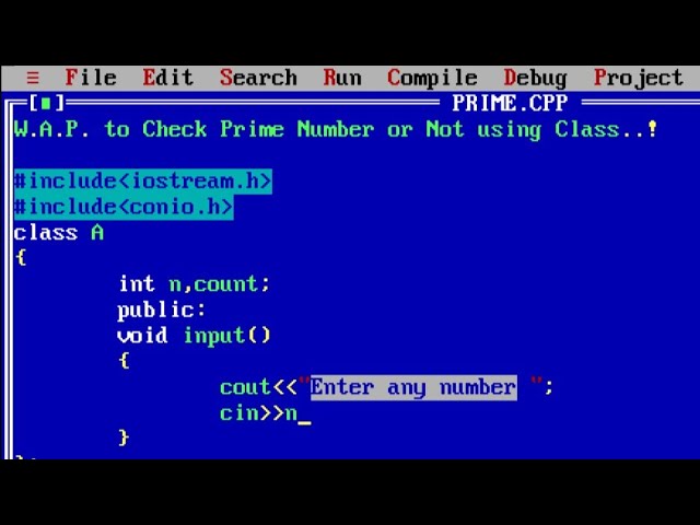 C++ program to check Prime Number or Not using Class | Prime number program in c++ using for loop