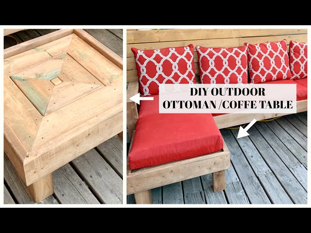 DIY Outdoor Ottoman / Coffee Table | Leftover Cushion from Sectional