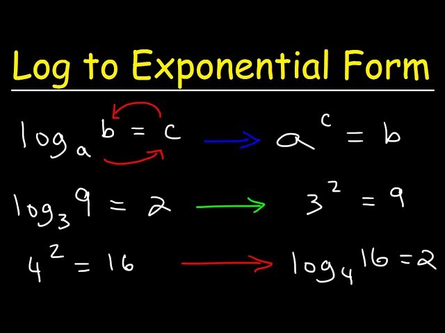 Writing Logarithmic Equations In Exponential Form