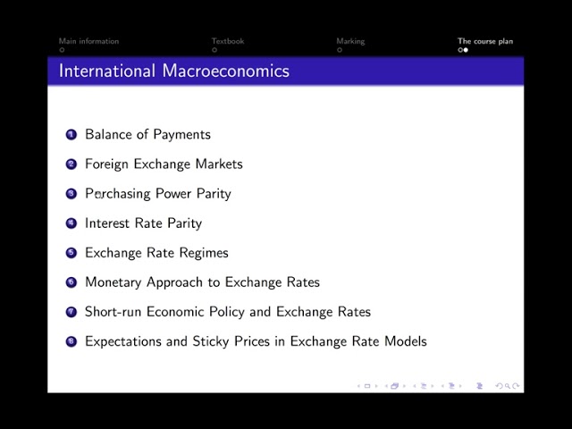 01. International Economics and Finance (IEF): Overview of the course