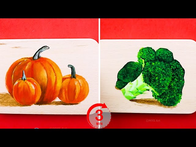 How To Paint Vegetables in 3 Minutes Step by Step for beginners 😍 | Acrylic Painting Techniques
