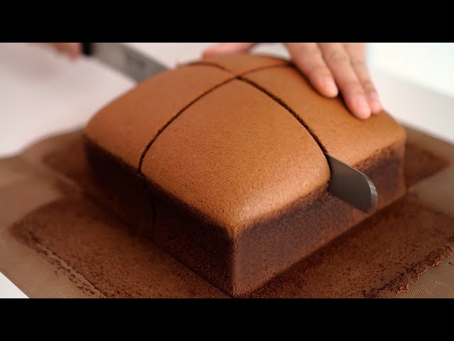 How to make the world's softest chocolate sponge cake | the perfect castella cake with no cracks