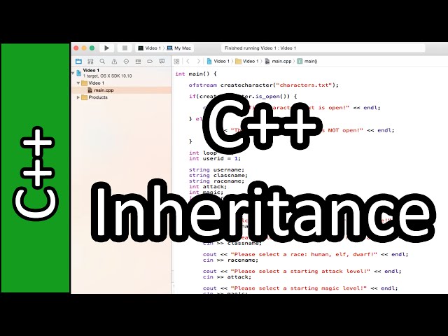 Inheritance - C++ Programming Tutorial #42 Part 1 (PC / Mac 2015)