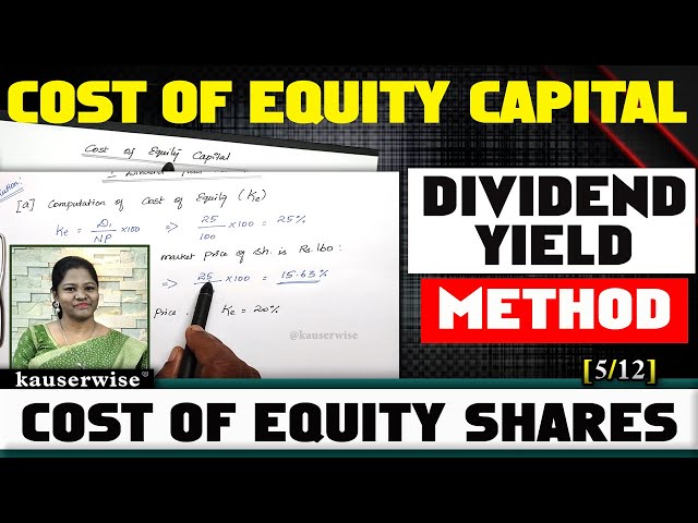 [5/12] Cost of Equity Capital | FM | Dividend Yield | Dividend Price Numerical Problem | Kauserwise